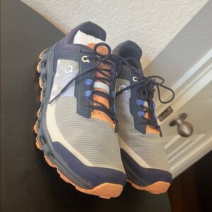 On Running Men's Gray and Orange Athletic Shoes